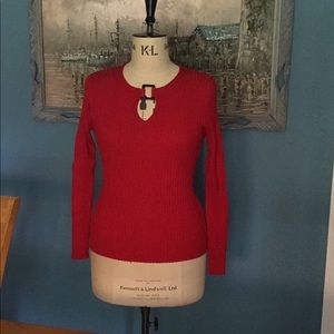 Silk Ribbed Knit Red